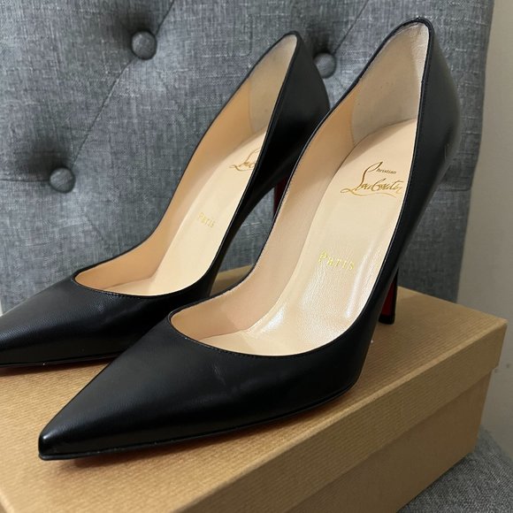 Christian Louboutin "Apostrophy" black leather heels - Picture 3 of 14